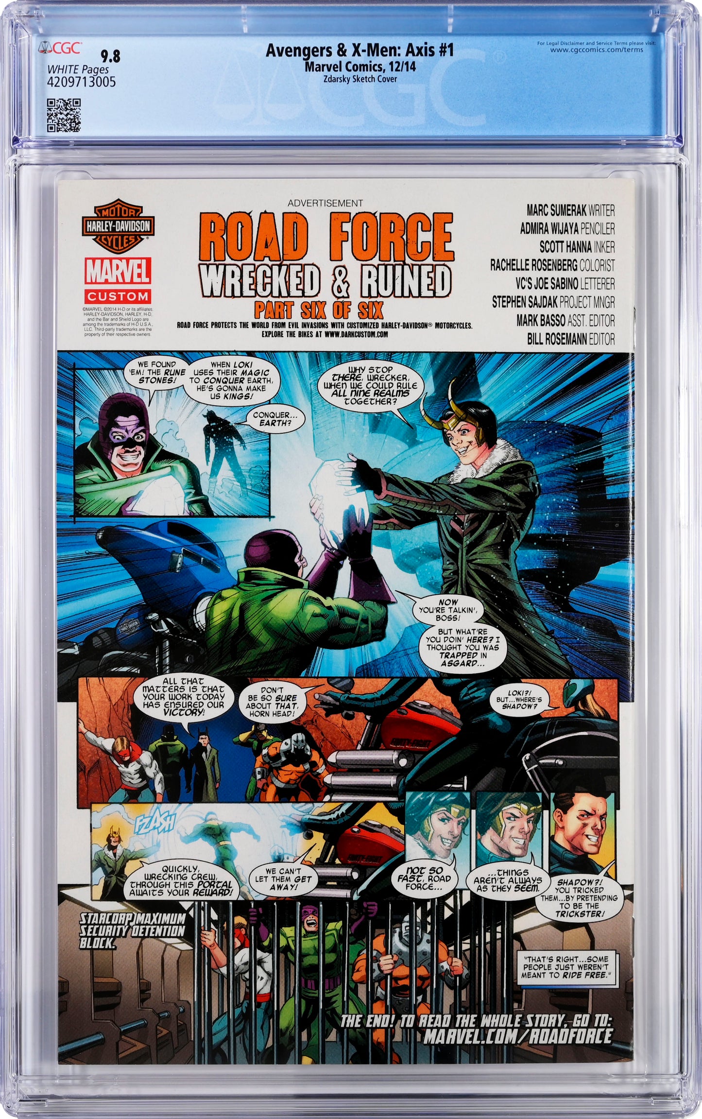 Avengers & X-Men: Axis #1 - CGC Graded 9.8 - Deadpool Party Sketch Variant