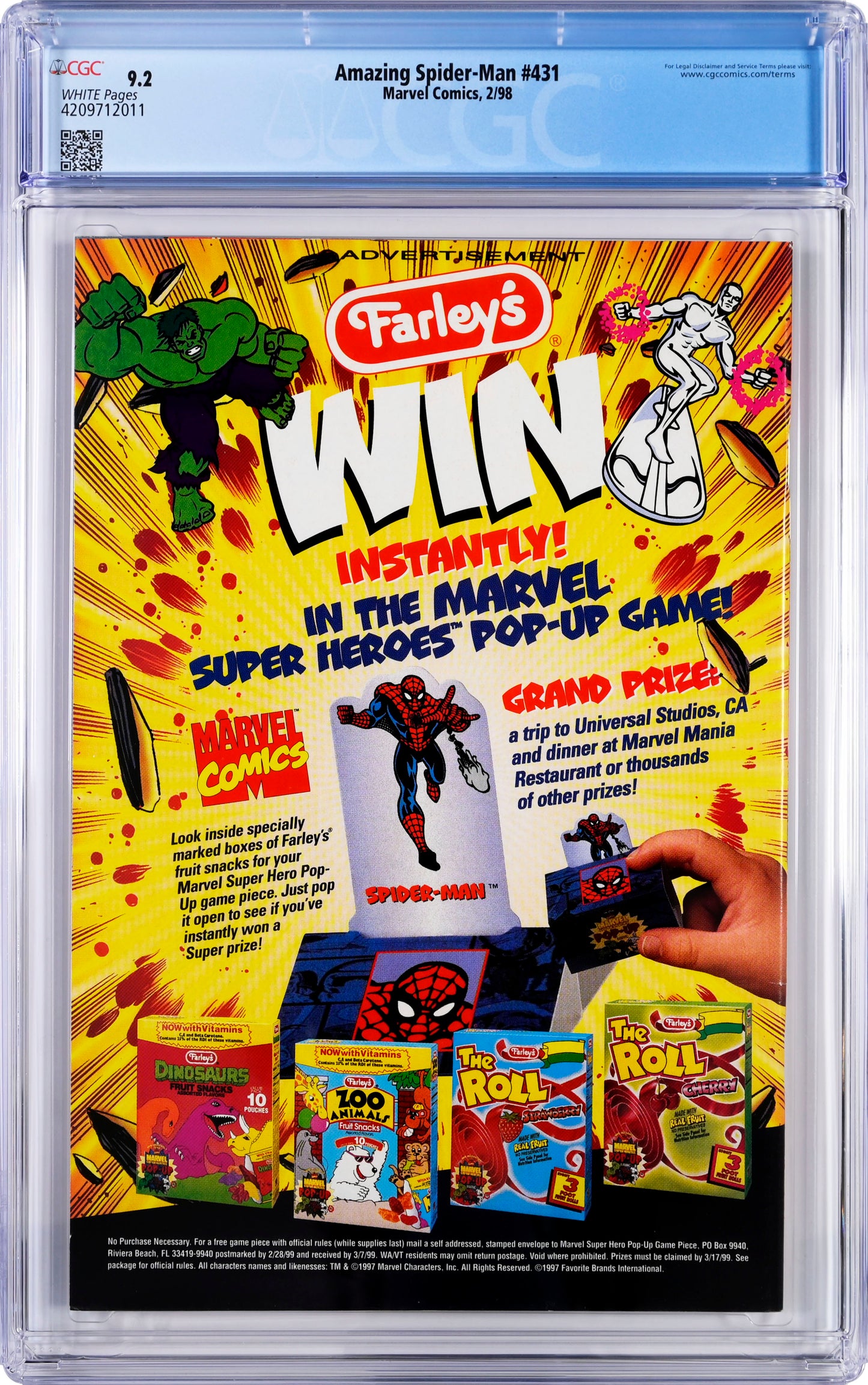 The Amazing Spider-Man #431 - CGC Graded 9.2 - 1st Appearance Cosmic Carnage