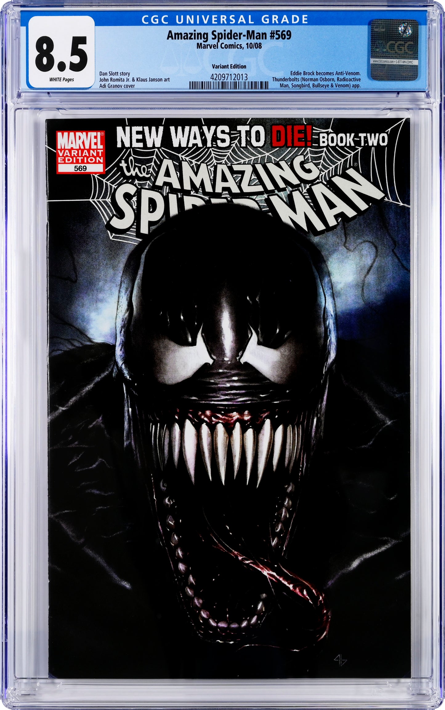 The Amazing Spider-Man #569 - CGC Graded 8.5 - Granov Variant Cover - First Appearance Anti-Venom