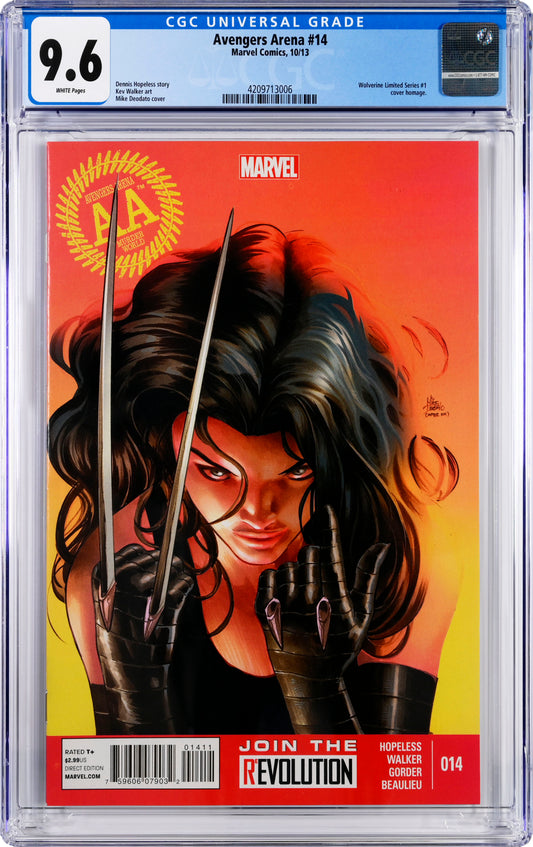 Avengers Arena #14 - CGC Graded 9.6 - Wolverine Limited Homage Cover